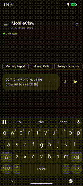 MobileClaw Demo